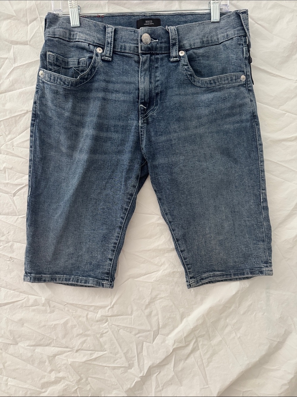 True Religion Men's Rocco Skinny Medium Blue Denim Jorts
